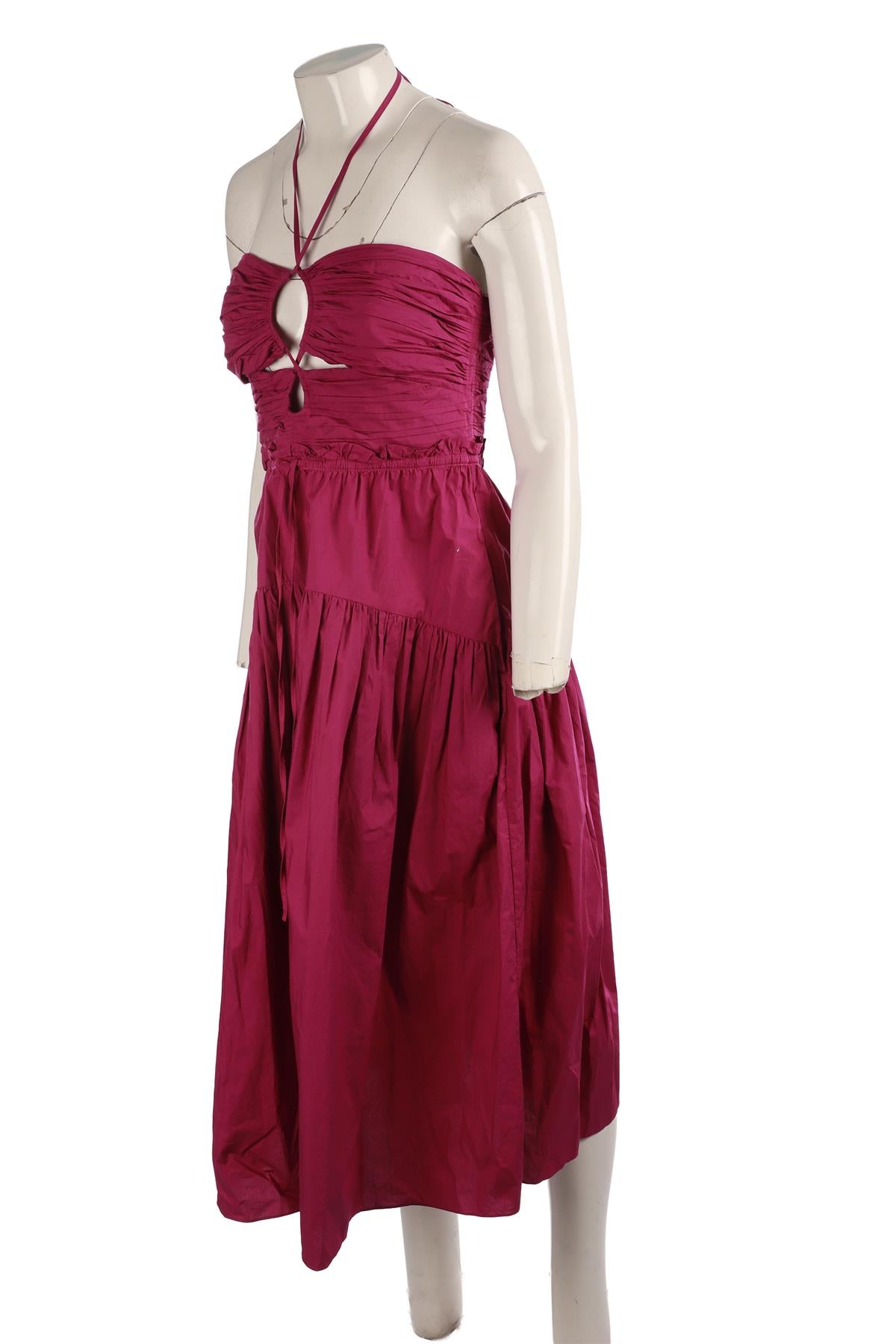 ULLA JOHNSON PURPLE COTTON MIDI DRESS US 6 UK 10