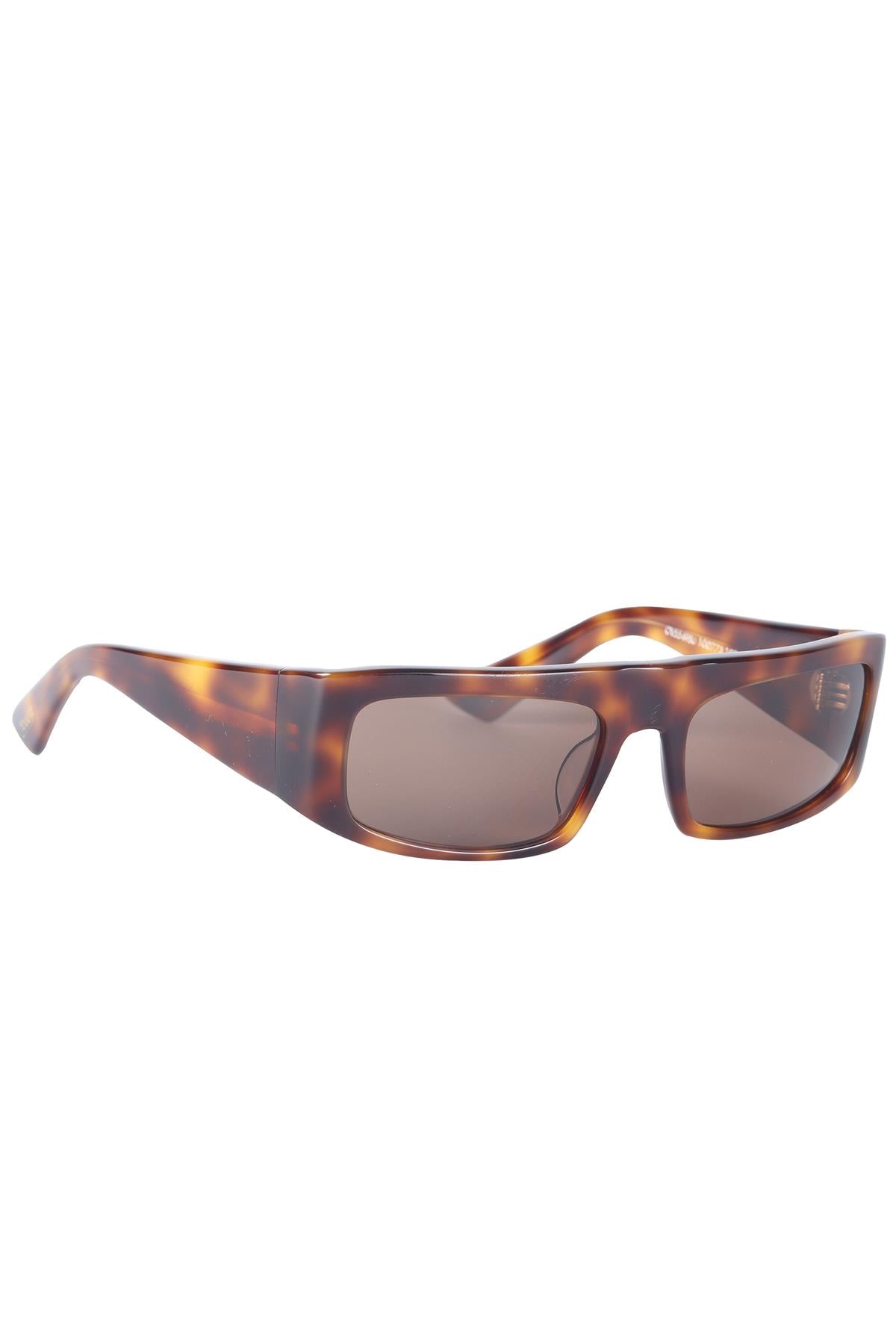 OLIVER PEOPLES + KHAITE BROWN RECTANGLE FRAME ACETATE SUNGLASSES