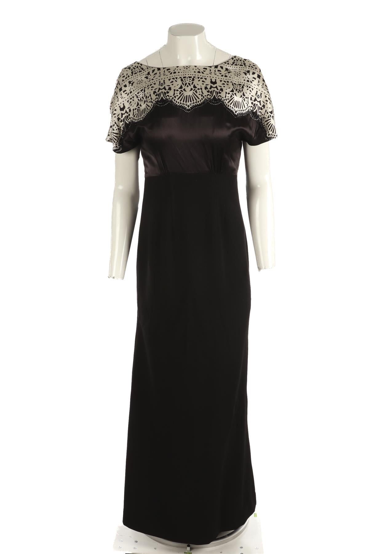 TORY BURCH BLACK SILK MAXI DRESS US 6 UK 10