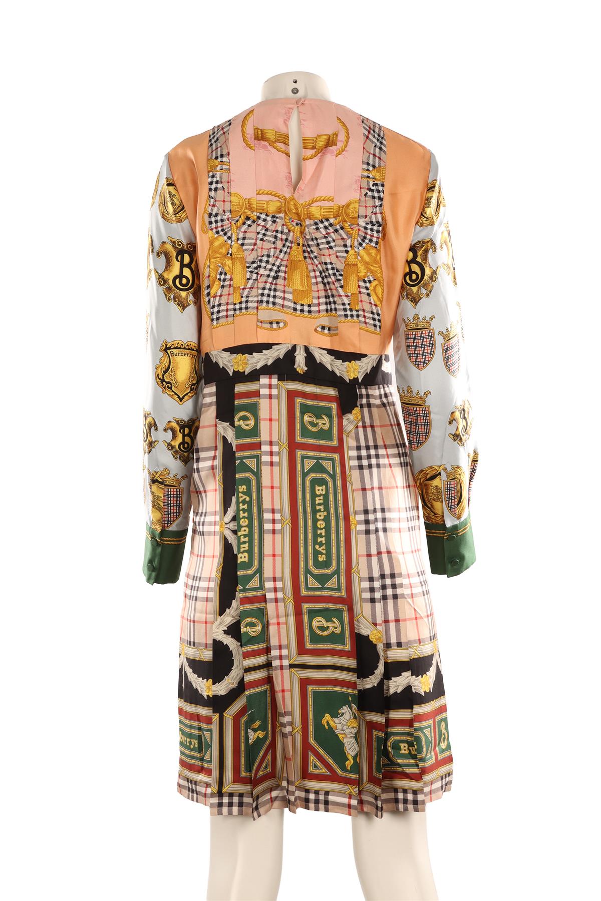 BURBERRY MULTI SILK MIDI DRESS UK 10