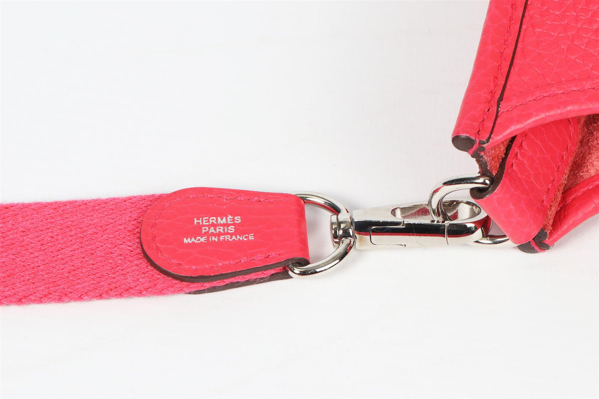 HERMÈS PINK 2018 EVELYNE 16CM CLEMENCE LEATHER SHOULDER BAG