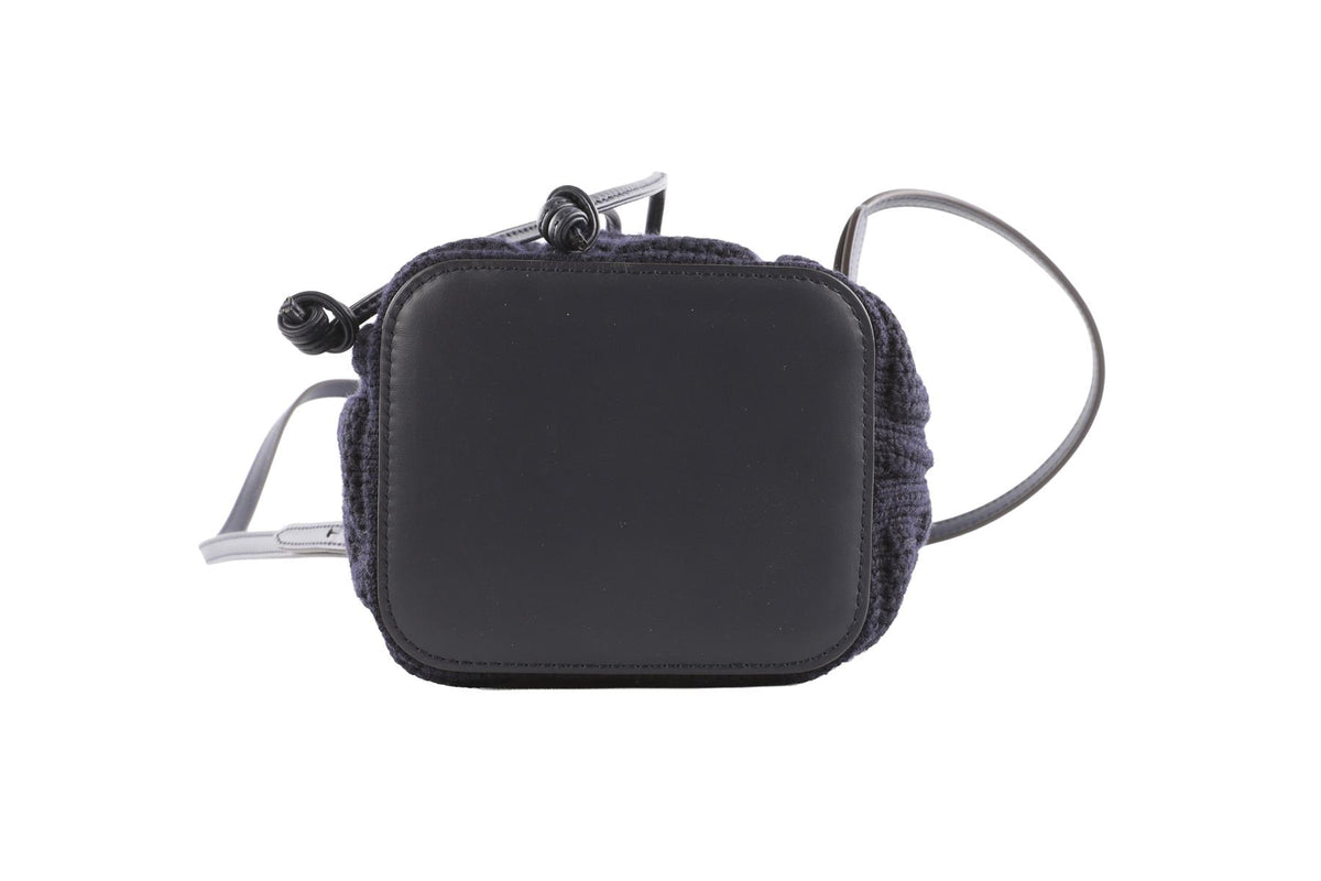 FENDI NAVY MON TRESOR MINI FABRIC BUCKET BAG