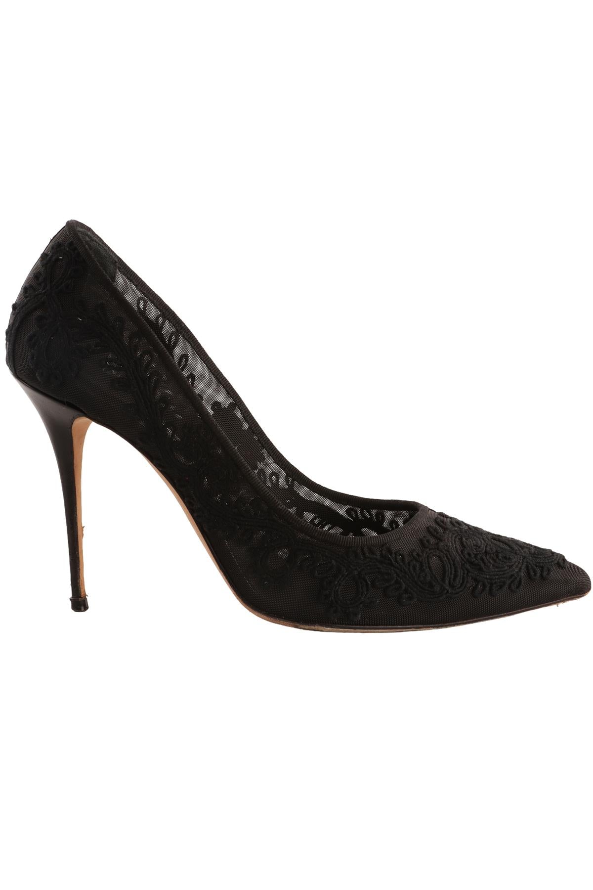MANOLO BLAHNIK BLACK MESH PUMPS EU 40 UK 7 US 10