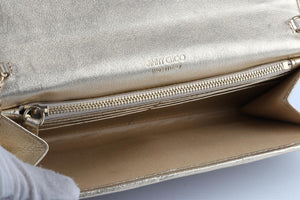 JIMMY CHOO GOLD FABRIC CLUTCH