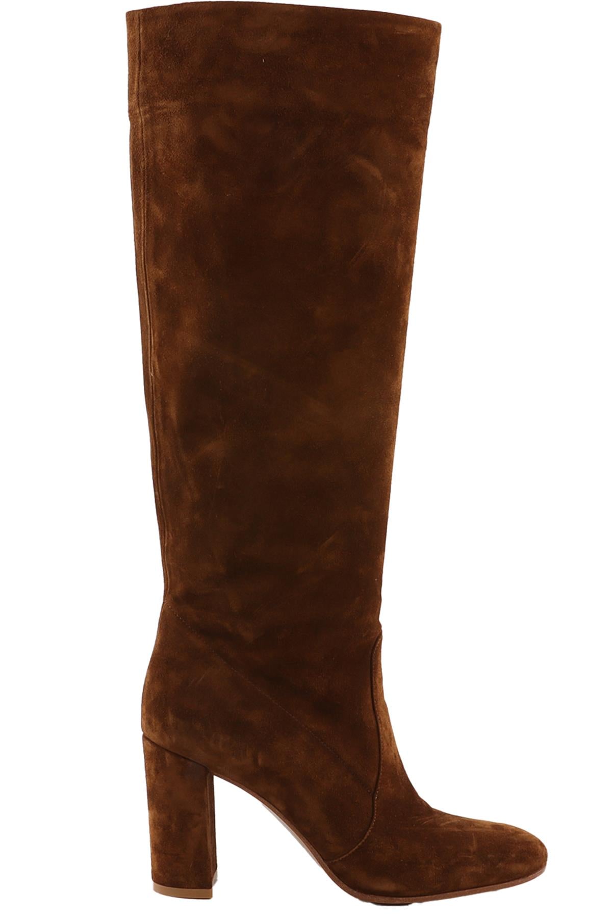 GIANVITO ROSSI BROWN SUEDE KNEE HIGH BOOTS  EU 38.5 UK 5.5 US 8.5