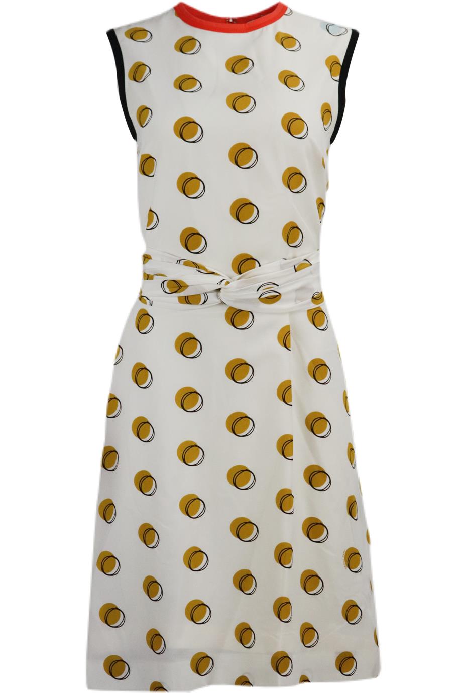 FENDI BELTED PRINTED SILK DRESS IT 40 UK 8