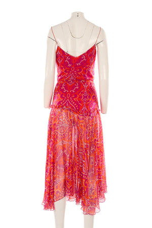 DIANE VON FURSTENBERG MULTI SILK MAXI DRESS US 4