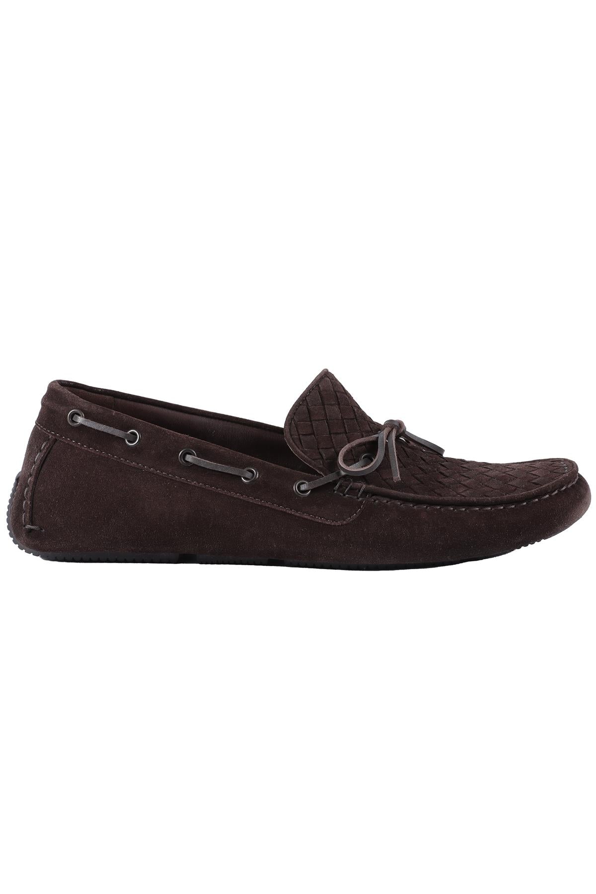 BOTTEGA VENETA BROWN MEN'S INTRECCIATO SUEDE LOAFERS EU 44 UK 9 US 10