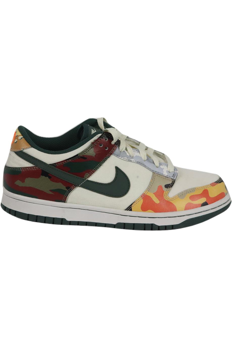 NIKE DUNK LOW SE SAIL MULTI CAMO FAUX LEATHER AND CANVAS SNEAKERS EU 40 UK 6 US 7