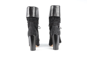 SAINT LAURENT BLACK SUEDE ANKLE BOOTS EU 39.5 UK 6.5 US 9.5