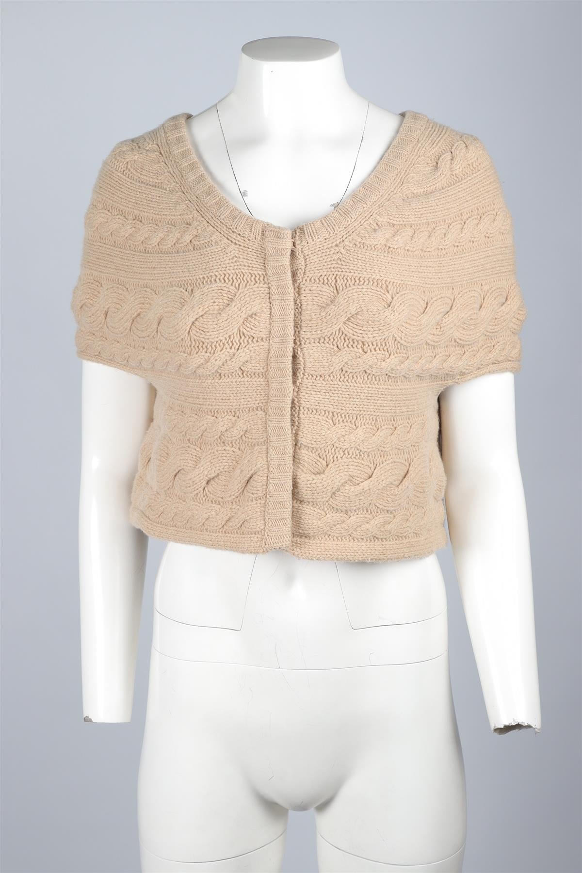 MAX MARA BEIGE WOOL CARDIGAN MEDIUM