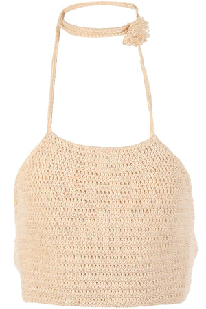MAGDA BUTRYM CREAM CROCHET TOP FR 36 UK 8