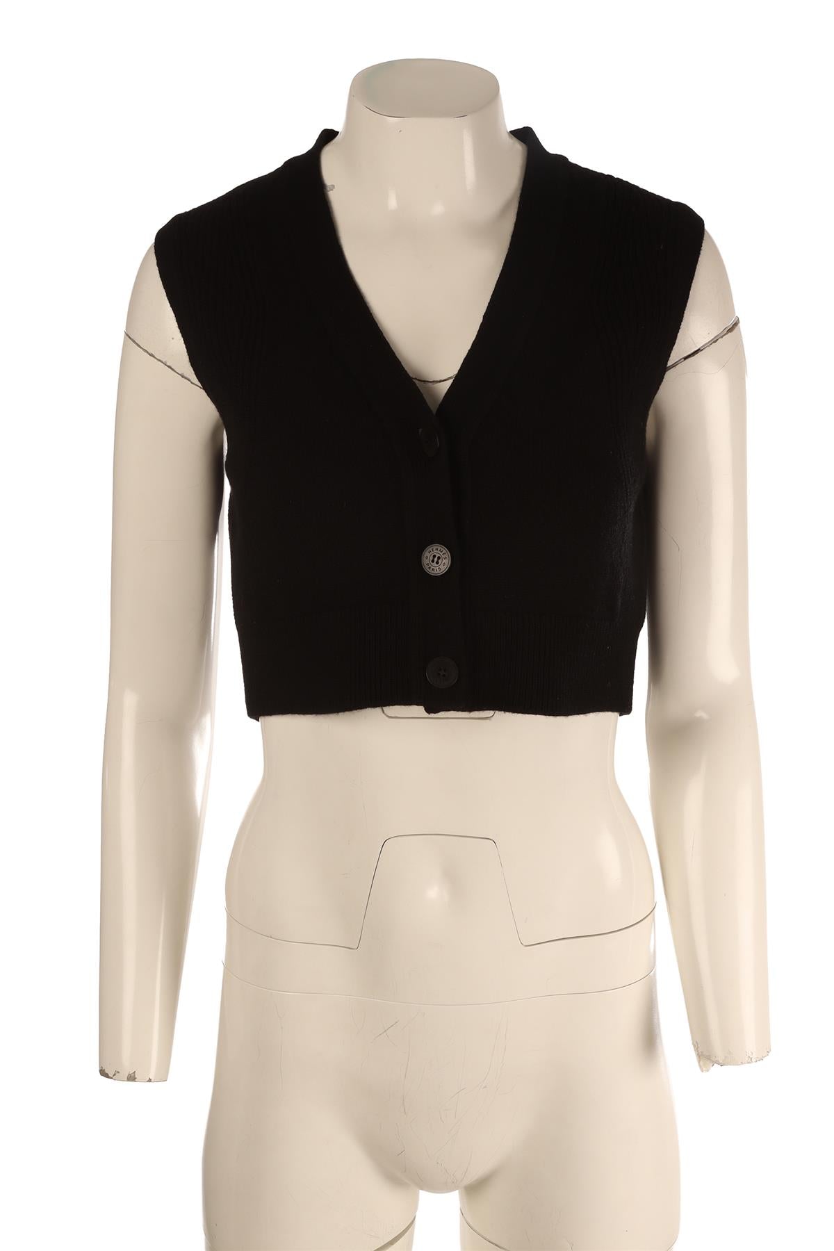 HERMÈS BLACK CASHMERE VEST FR 38 UK 10