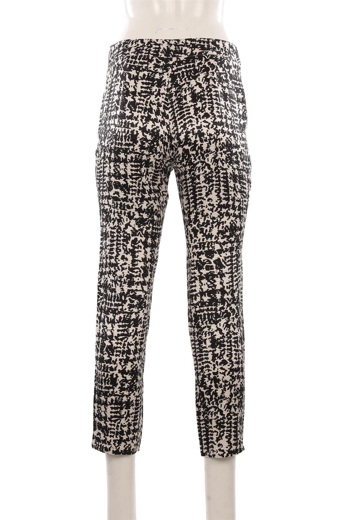 CH CAROLINA HERRARA BLACK COTTON STRAIGHT LEG PANTS FR 36 UK 8