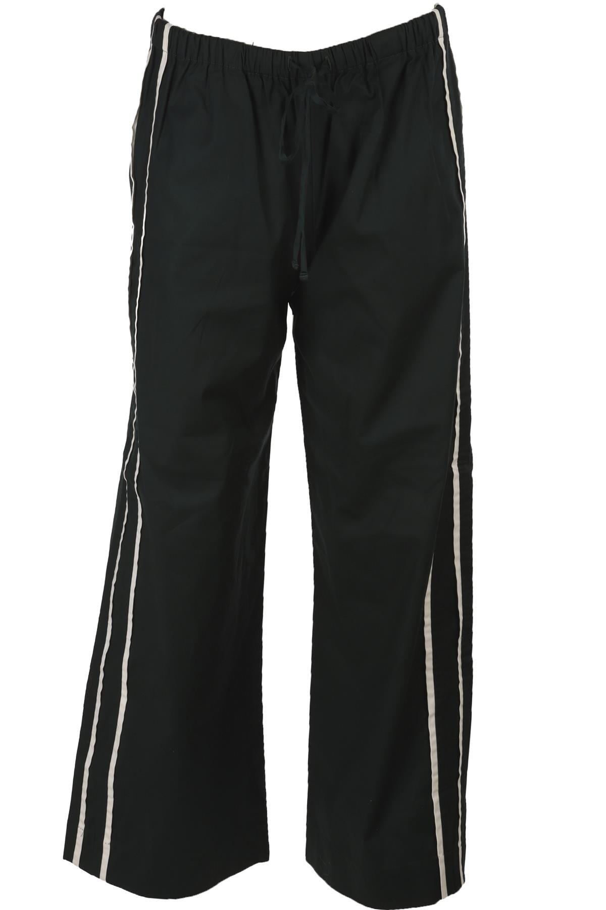 REFORMATION GREEN COTTON WIDE LEG PANTS SMALL