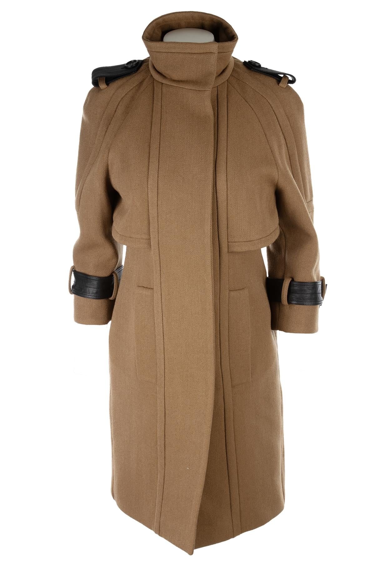 BURBERRY PRORSUM BROWN WOOL COAT IT 40 UK 8