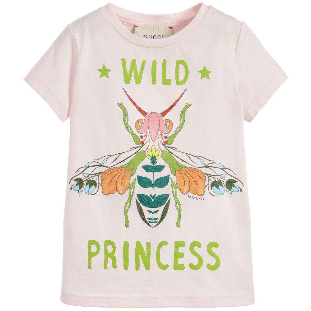 GUCCI KIDS PINK WILD PRINCESS SHIRT 5 YEARS
