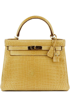 Hermès Kelly Bag 28cm in Sanguine Crocodile Niloticus Leather with