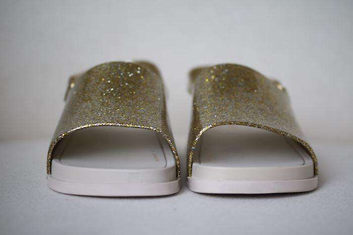 MINI MELISSA GOLD GLITTER JELLY SANDALS EU 25-26 UK 8