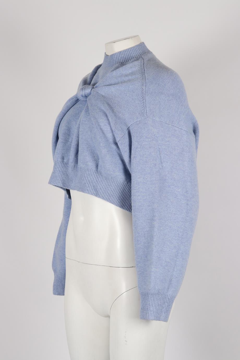 ALEXANDER WANG KNOTTED WOOL AND CASHMERE BLEND SWEATER SMALL