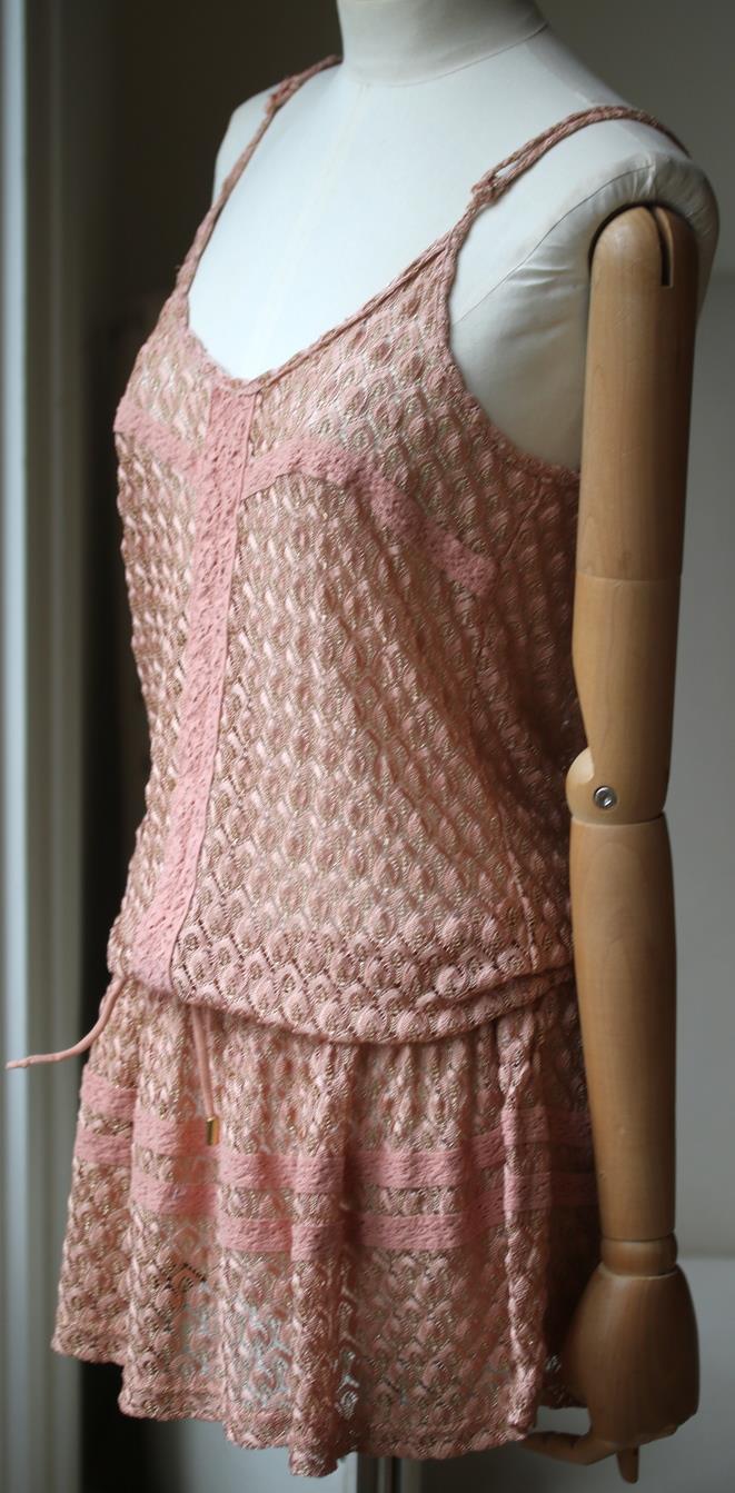MELISSA ODABASH KHLOE CROCHET KNIT MINI DRESS MEDIUM
