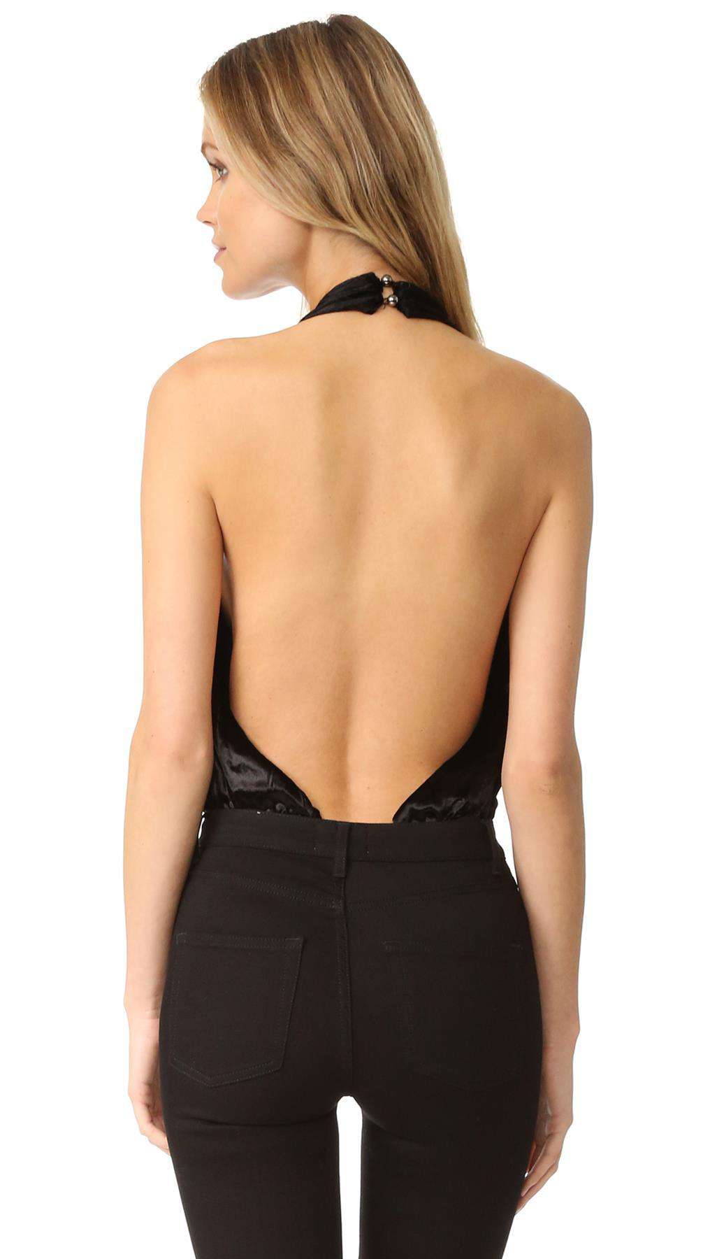 THE JETSET DIARIES SASKIA VELVET BODYSUIT MEDIUM