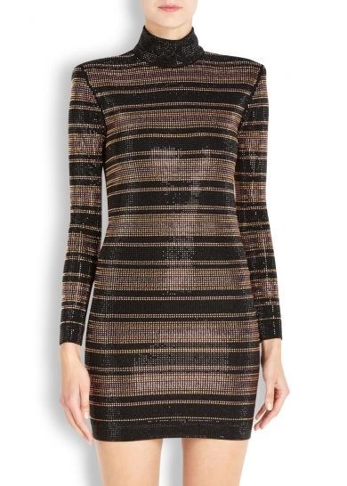 BALMAIN CRYSTAL EMBELLISHED MINI DRESS FR 38 UK 8