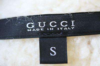 GUCCI WOOL BLEND SWEATER WITH LEATHER CUFFS SMALL