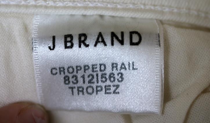 J BRAND CROPPED RAIL MID RISE SKINNY JEANS IN TROPEZ W25 UK 6/8