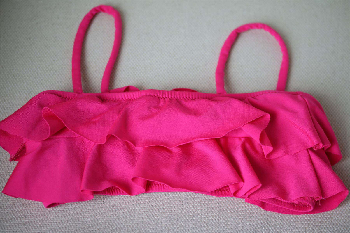 MELISSA ODABASH KIDS FUSCHIA PINK RUFFLE BIKINI 4 YEARS