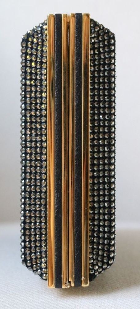 STARK AT HARRODS LADY IN THE NIGHT BLACK CRYSTAL BOX CLUTCH