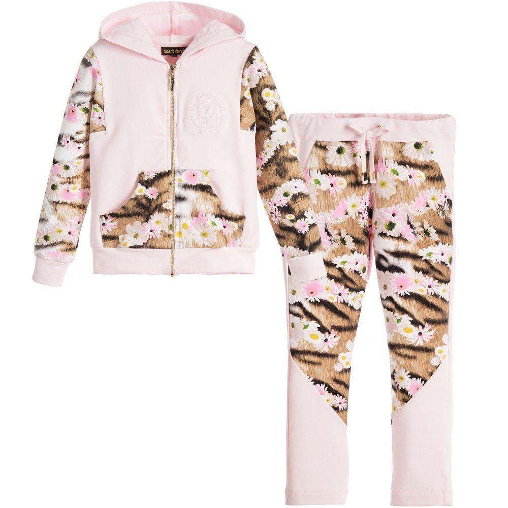 ROBERTO CAVALLI BABY DAISY TIGER PRINT TRACKSUIT SET 2 YEARS