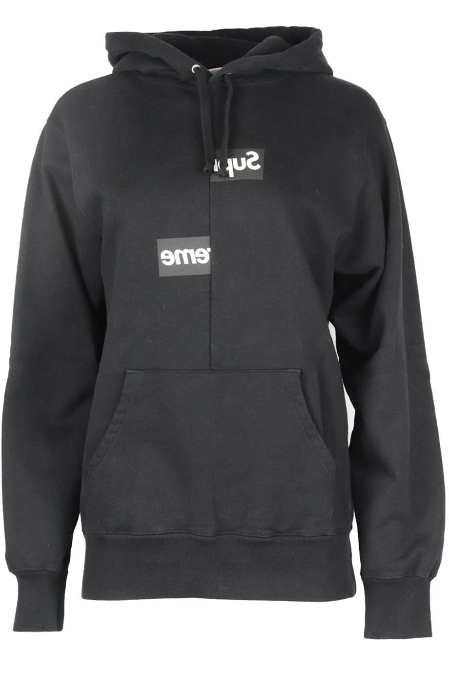 SUPREME + COMME DES GARÇONS 2018 LOGO PRINTED COTTON JERSEY HOODIE MEDIUM