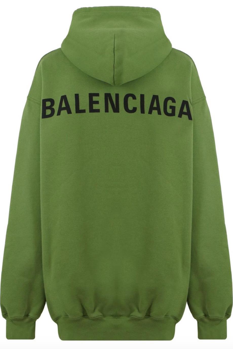 BALENCIAGA OVERSIZED PRINTED COTTON JERSEY HOODIE MEDIUM