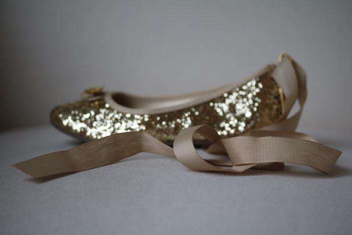 ANGEL'S FACE GIRLS GOLD GLITTER BALLERINA SHOES EU 29 UK 11