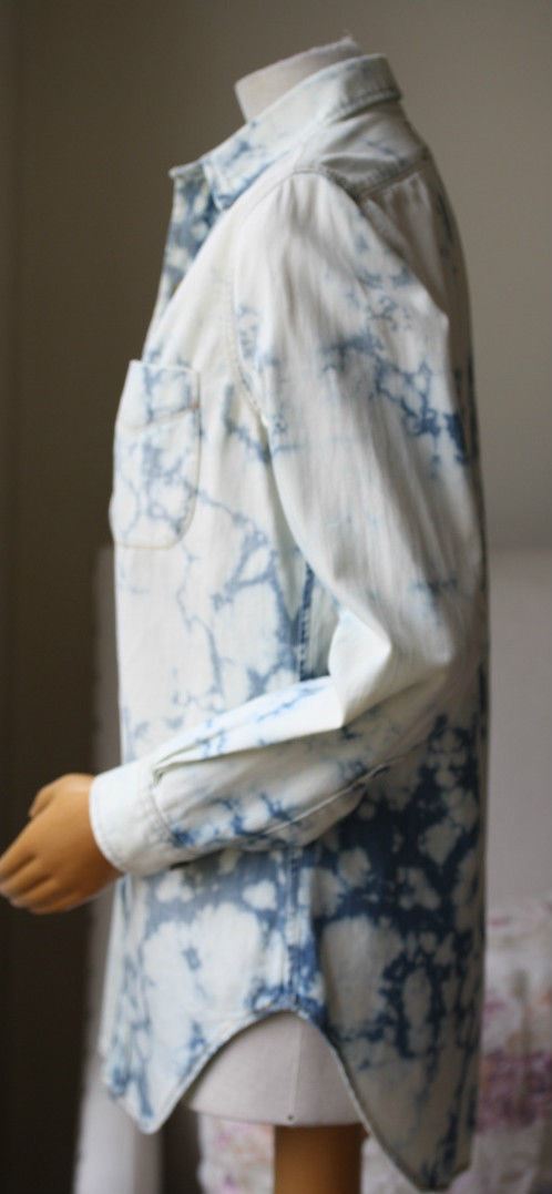 CURRENT ELLIOTT TIE DYE DENIM SHIRT SIZE 0 UK 8