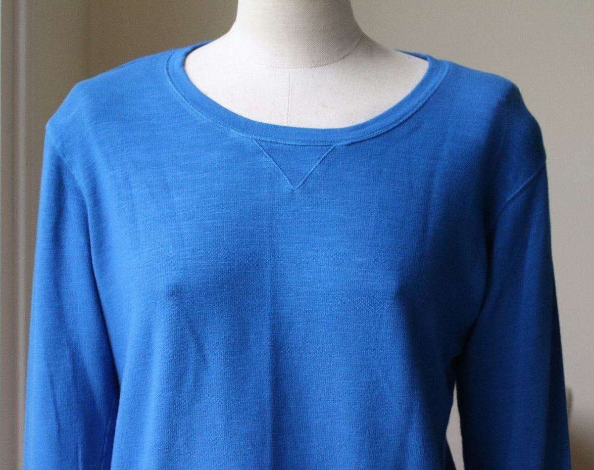 MONROW CLASSIC BLUE COTTON-BLEND SWEATER MEDIUM