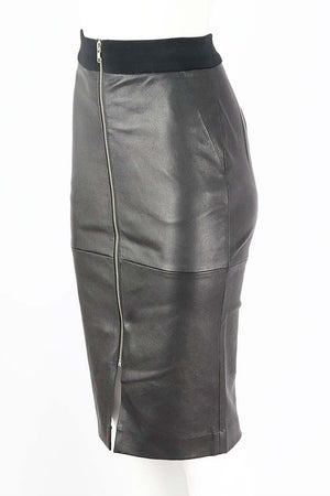 A.L.C. ZIP TRIMMED LEATHER SKIRT US 6 UK 10