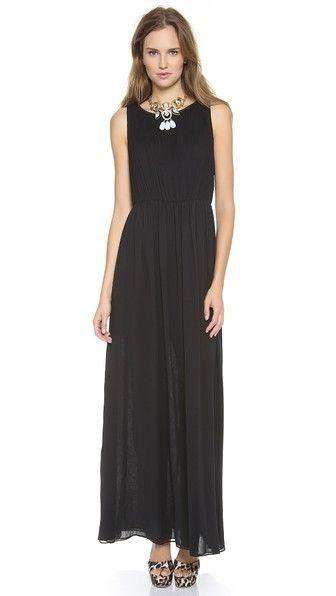 ALICE + OLIVIA JAYDEN PLEATED CHIFFON BLACK MAXI DRESS SMALL
