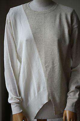 STELLA MCCARTNEY ASYMMETRIC TWO TONE WOOL SWEATER IT 42 UK 10
