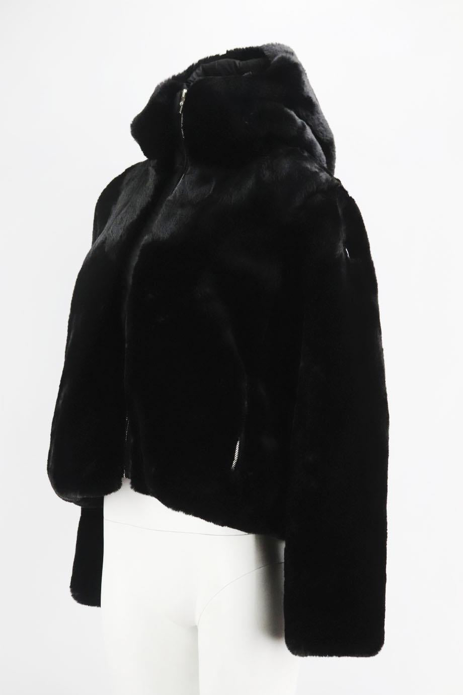 FUSALP HOODED FAUX FUR JACKET FR 42 UK 14