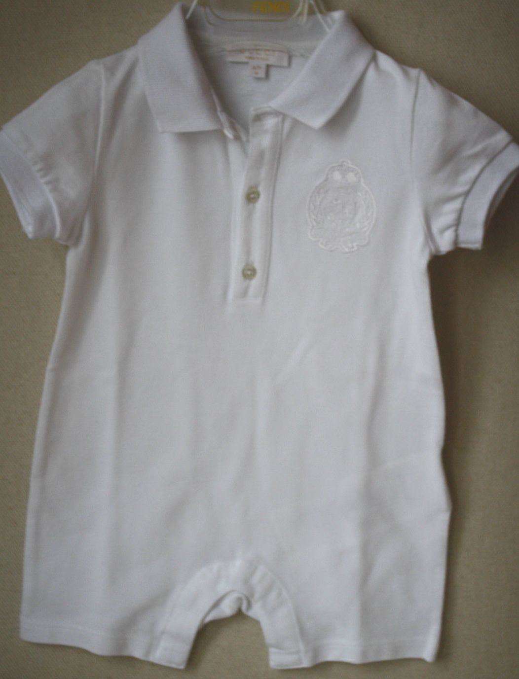 GUCCI BABY WHITE COTTON POLO SHORTIE 6-9 MONTHS