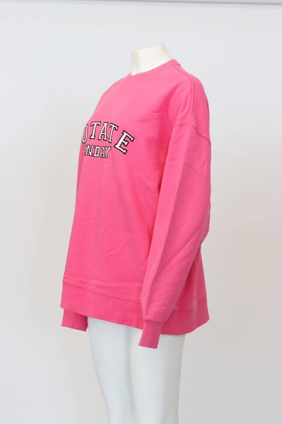 ROTATE BIRGER CHRISTENSEN OVERSIZED EMBROIDERED COTTON JERSEY SWEATSHIRT SMALL