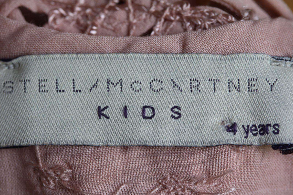 STELLA MCCARTNEY KIDS BABY GIRLS PINK FLORAL EMBROIDERED DRESS 4 YEARS