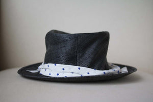 MAISON MICHEL ED STRAW HAT WITH POLKA DOT BAND