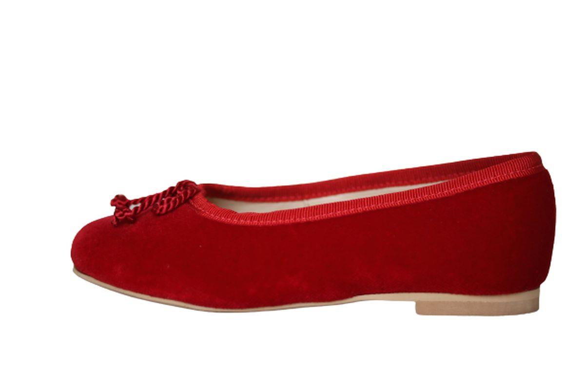 OSCAR DE LA RENTA GIRLS RED VELVET FLATS EU 25 UK 7.5