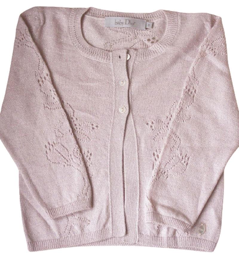 BABY DIOR PINK SPARKLE CARDIGAN 9 MONTHS
