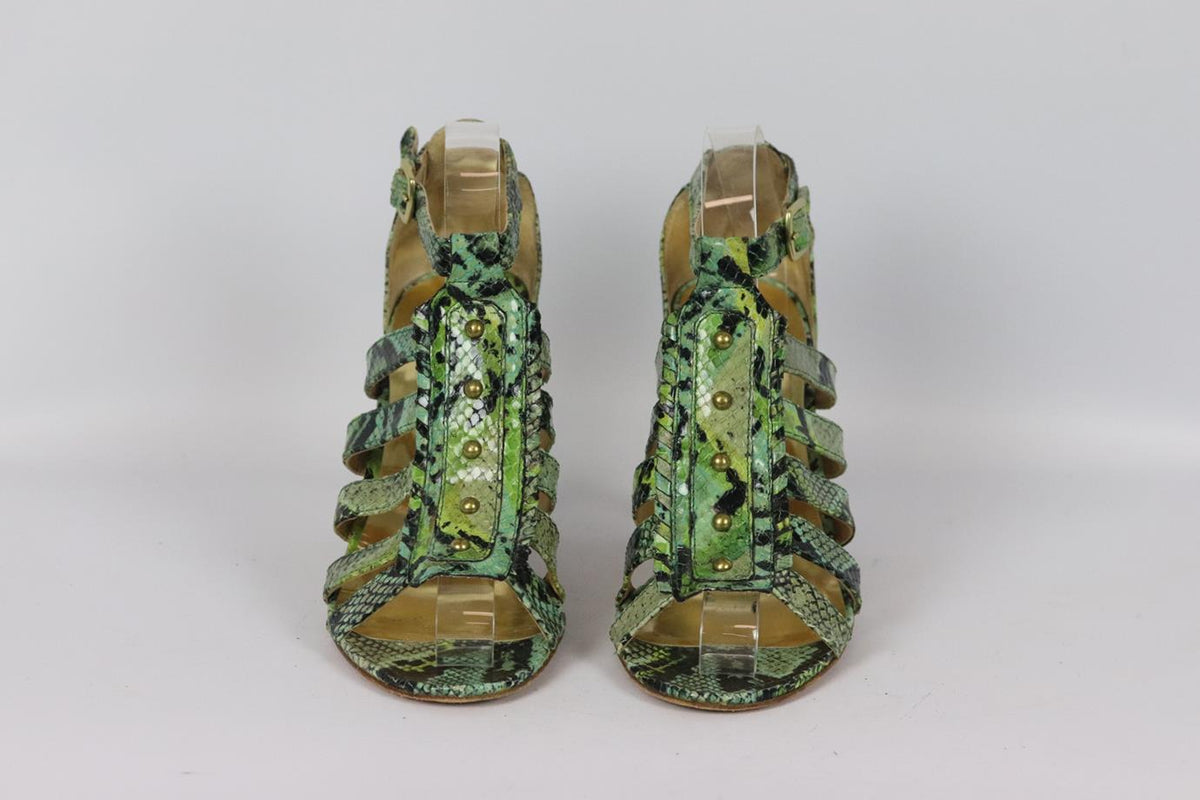 COACH CUTOUT PYTHON EFFECT LEATHER SANDALS EU 39 UK 6 US 9