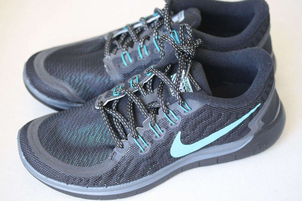 NIKE FREE 5.0 BLACK H2O REPEL TRAINERS 38.5 UK 5 US 7.5