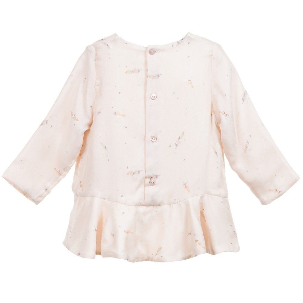 CHLOE BABY IVORY FEATHER PRINT BLOUSE TOP 3 YEARS